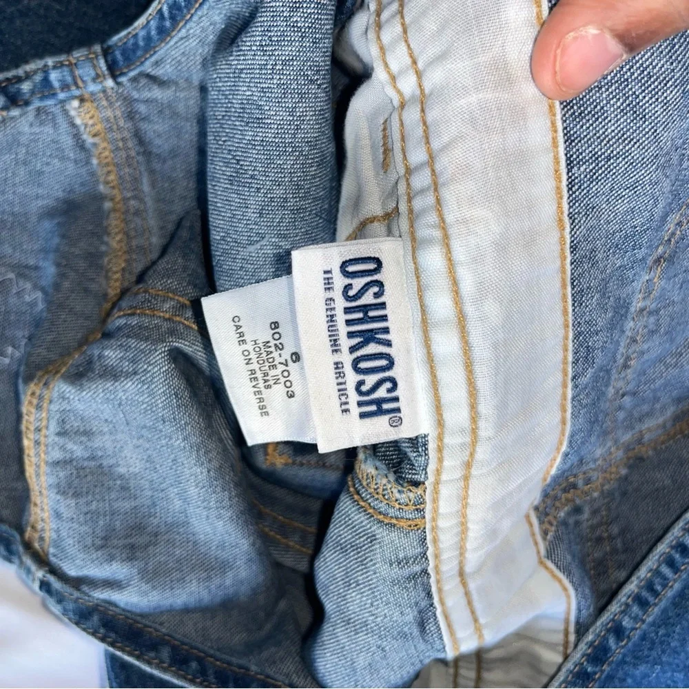 OshKosh B'gosh Girls‎ Denim Blue Overalls with Contrast Stitching
